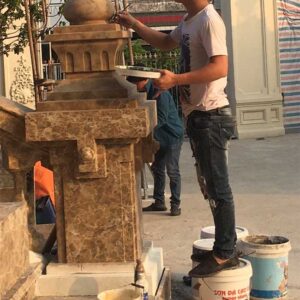 Sơn giả đá cột vuông_ Mẫu cột vuông sơn 3D đẹp