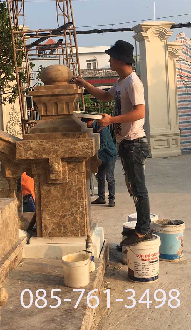 Sơn giả đá cột vuông_ Mẫu cột vuông sơn 3D đẹp