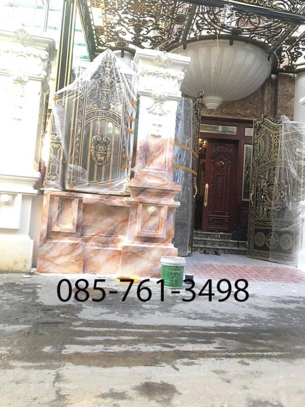 Sơn giả đá cột vuông_ Mẫu cột vuông sơn 3D đẹp - Ảnh 4