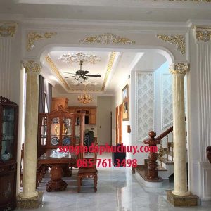 [Cột giả đá màu vàng] Thi Công Chuyên Nghiệp 0857613498