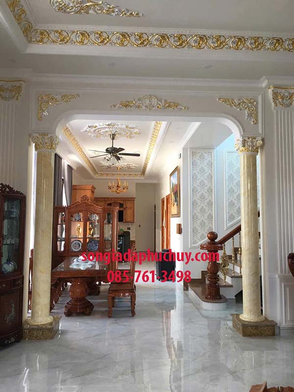 [Cột giả đá màu vàng] Thi Công Chuyên Nghiệp 0857613498